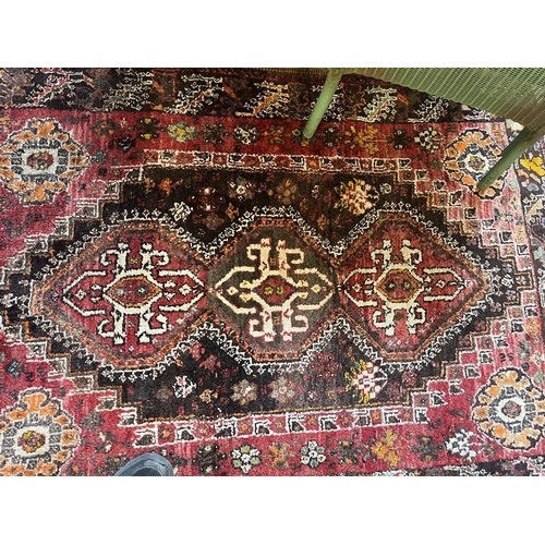 494 - Red patterned rug