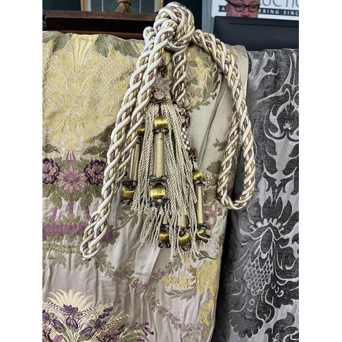 502 - Pair of Gainsborough Silk curtains , blanket lined - 240cm long 125cm wide