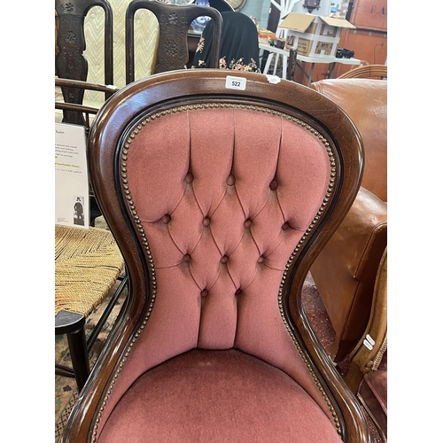 522 - Victorian button back nursing chair