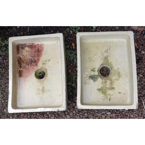 550 - Pair of salt glazed planter troughs