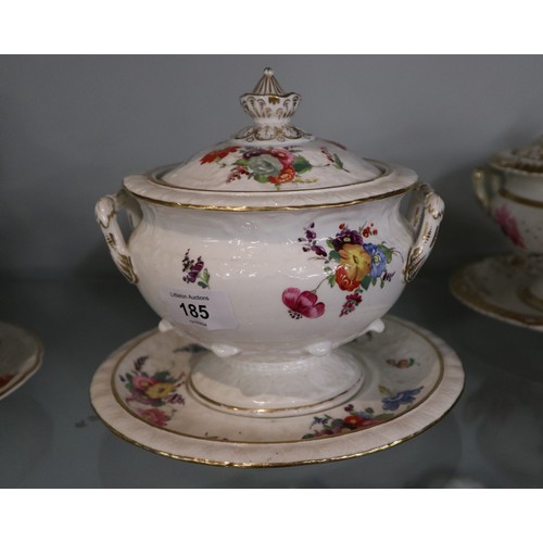 185 - 4 antique porcelain tureens 1 A/F