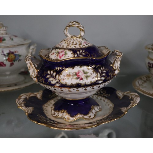 185 - 4 antique porcelain tureens 1 A/F