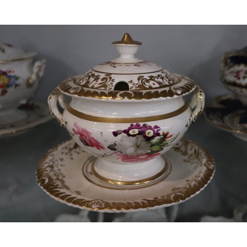 185 - 4 antique porcelain tureens 1 A/F