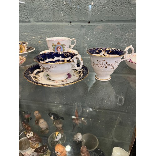 161 - Collection of antique tea cups and saucers to include Minton and Royal Derby