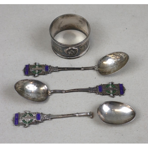 1 - Collection of hallmarked silver items - Ionic lodge - Approx weight: 72g