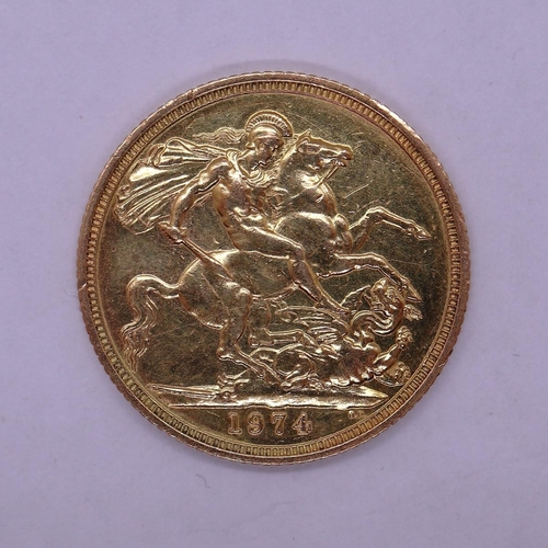 110 - Full gold Sovereign dated 1974