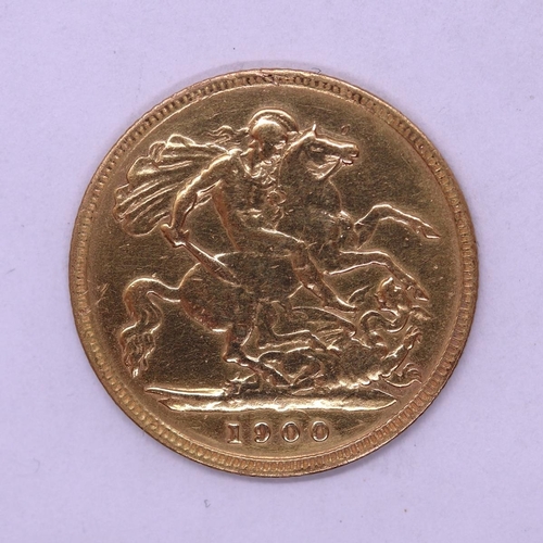 112 - Gold half sovereign dated 1900