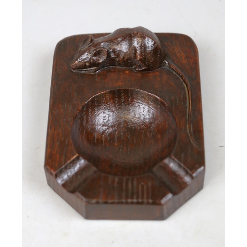 125 - Robert Mouseman Thompson oak ashtray - Good patina