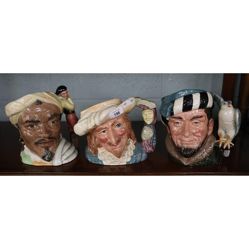 196 - Royal Doulton Special Edition jugs, Scaramouche, Othello and The Falconer