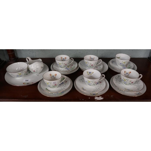 206 - Seltmann Weiden Bavaria butterfly porcelain tea set