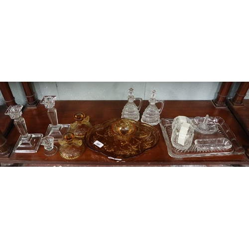 207 - Collection of glassware to include dressing table set