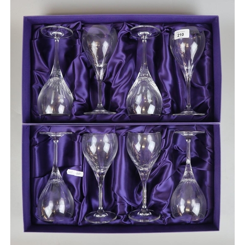 210 - Set of 8 Edinburgh crystal wine glasses in original boxes