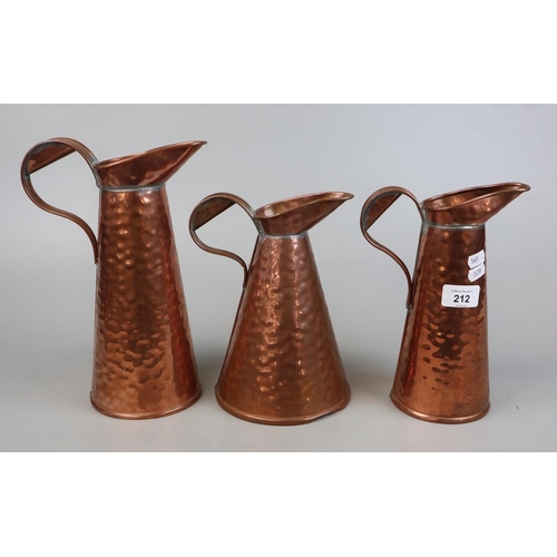 212 - 3 copper jugs