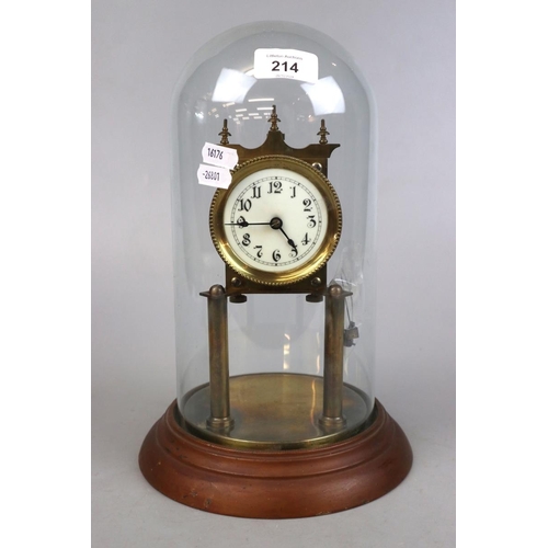 214 - Edwardian marriage clock with spare pendulem