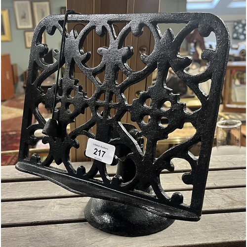 217 - Cast iron recipe/book stand