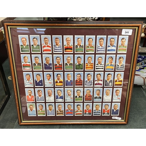 241 - Framed cigarette cards - Rugby International