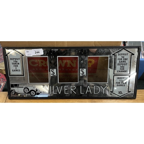 244 - Vintage slot machine glass - silver lady