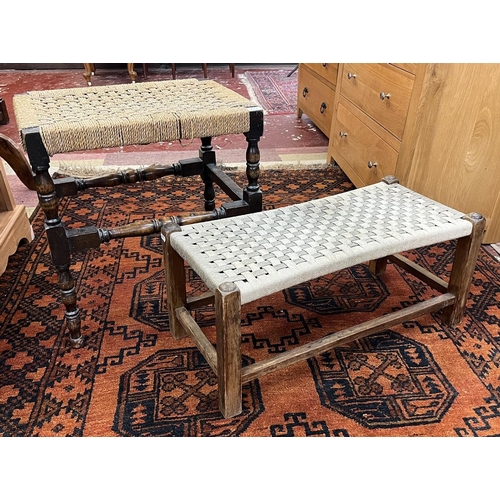 253 - Antique stool together with another