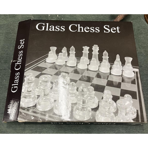 267 - Glass chess set in box