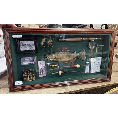 295 - Cased fishing diorama