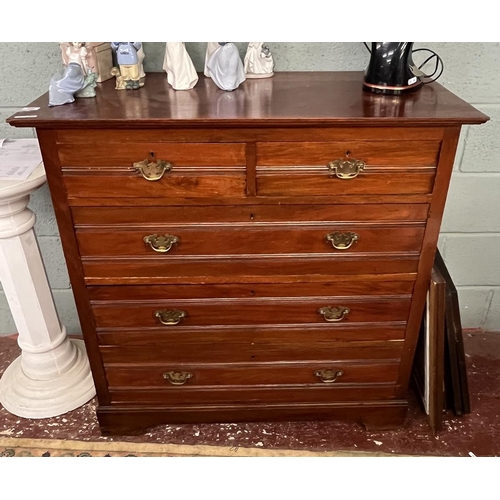 322 - Edwardian mahogany chest of 2 over 3 drawers - Approx W: 103cm D: 49cm H: 102cm