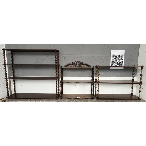 346 - 3 wall hanging shelving units