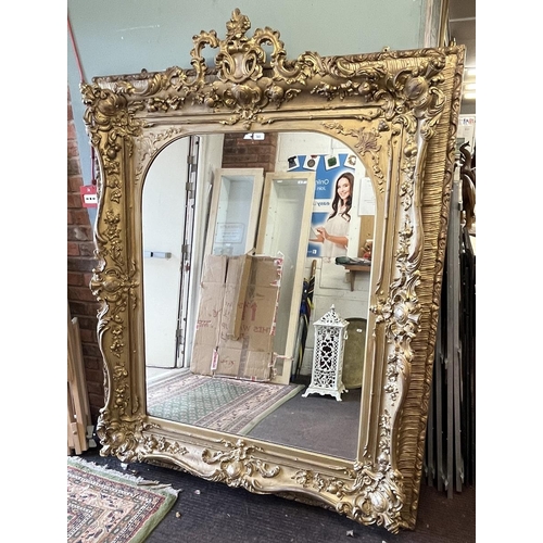 365 - Antique Rococo large gilt framed mirror - Approx size 140cm x 181cm