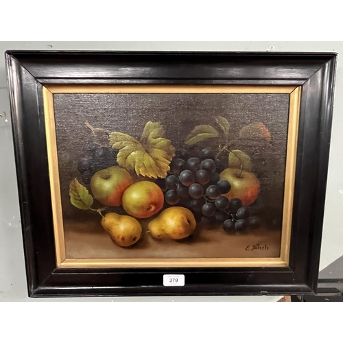 379 - Oil on canvas still life by Edwin Steele signed E Steele - IS 40cm x 30cm