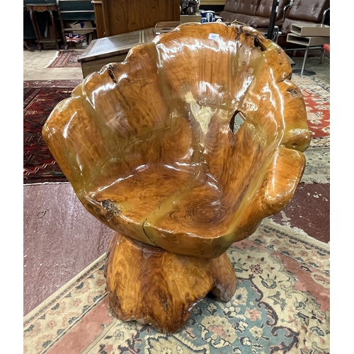 380 - Root wood swivel chair