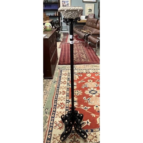 381 - Wrought iron floor standing candle stick