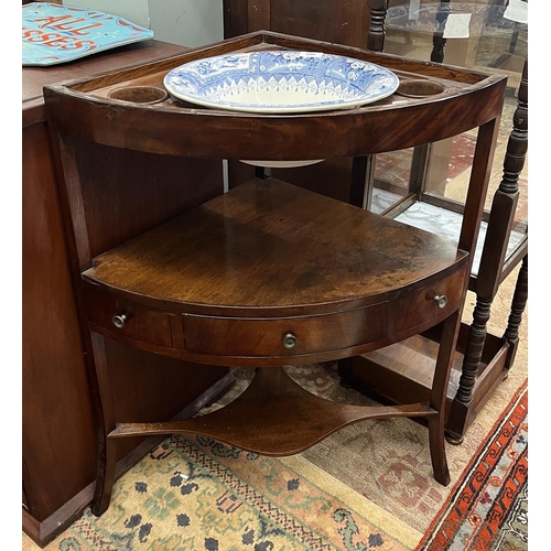 390 - Antique mahogany washstand & bowl