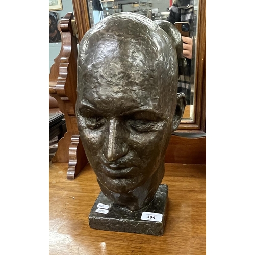 394 - Large bronze bust signed A V Gunter 1935 - Approx H: 36cm