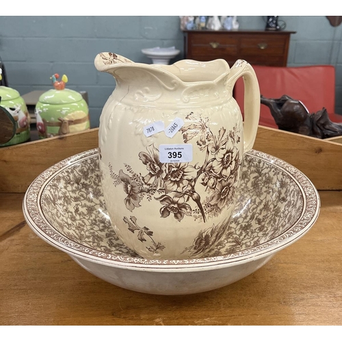 395 - Antique wash bowl & jug