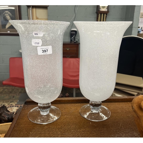 397 - Pair of glass vases