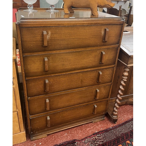 399 - Vintage 5 drawer chest of drawers - Approx W: 76cm D: 45cm H: 106cm