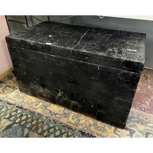 414 - Large painted wooden chest