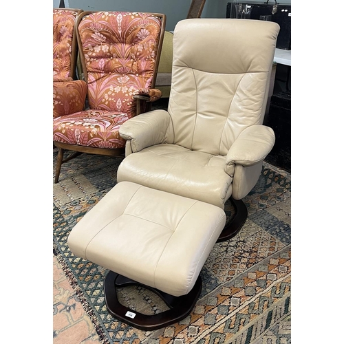 416 - Stressless style chair & foot stool