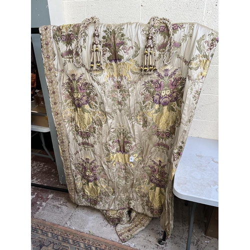 420 - Pair of Gainsborough Silk curtains , blanket lined - 240cm long 125cm wide