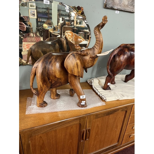 446 - Large heavy wooden elephant - Approx H: 56cm