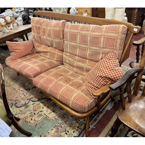 459 - Ercol sofa with Hounds tooth cushions