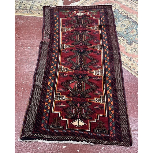 464 - Nomad tribal Balouch handwoven, wool rug - Size 209cm x 112cm