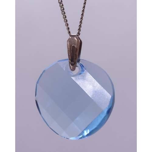 70 - Silver necklace with topaz pendent