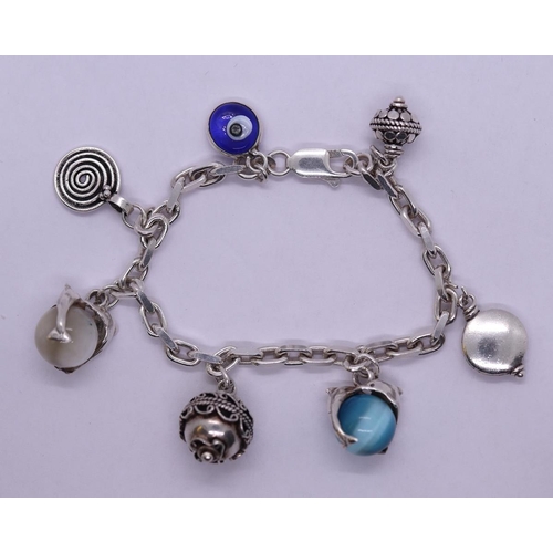 97 - Silver charm bracelet