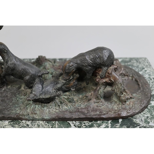 127 - Unique bronze sculpture of Family of Badgers by Annette Yarrow with COA - Approx L: 51cm D: 25cm H:1... 