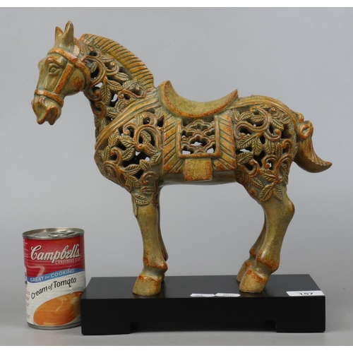 157 - Chunar horse sculpture - Approx H: 32cm