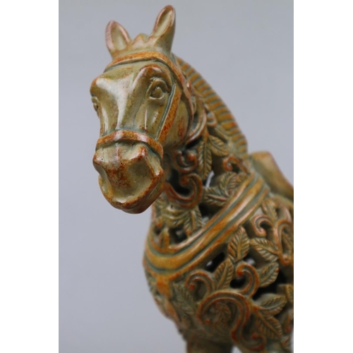 157 - Chunar horse sculpture - Approx H: 32cm