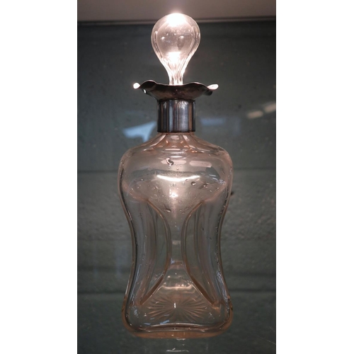 169 - Silver collared decanter