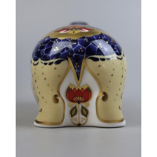 170 - Royal Crown Derby Hippopotamus with gold stopper in original box - Approx L: 28cm