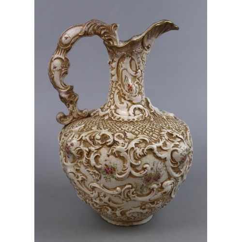 172 - Antique pitcher with floral design