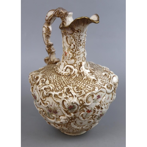 172 - Antique pitcher with floral design